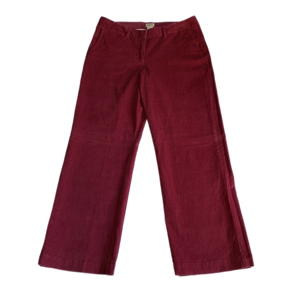 L.L. Bean Big and Tall Burgundy Corduroy Wide Leg Trouser Pants - Picture 3 of 13